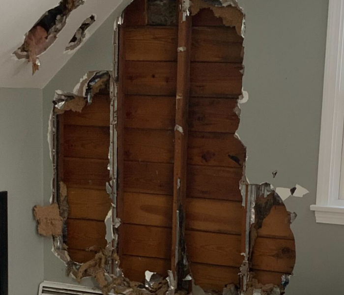 Wall that was on fire